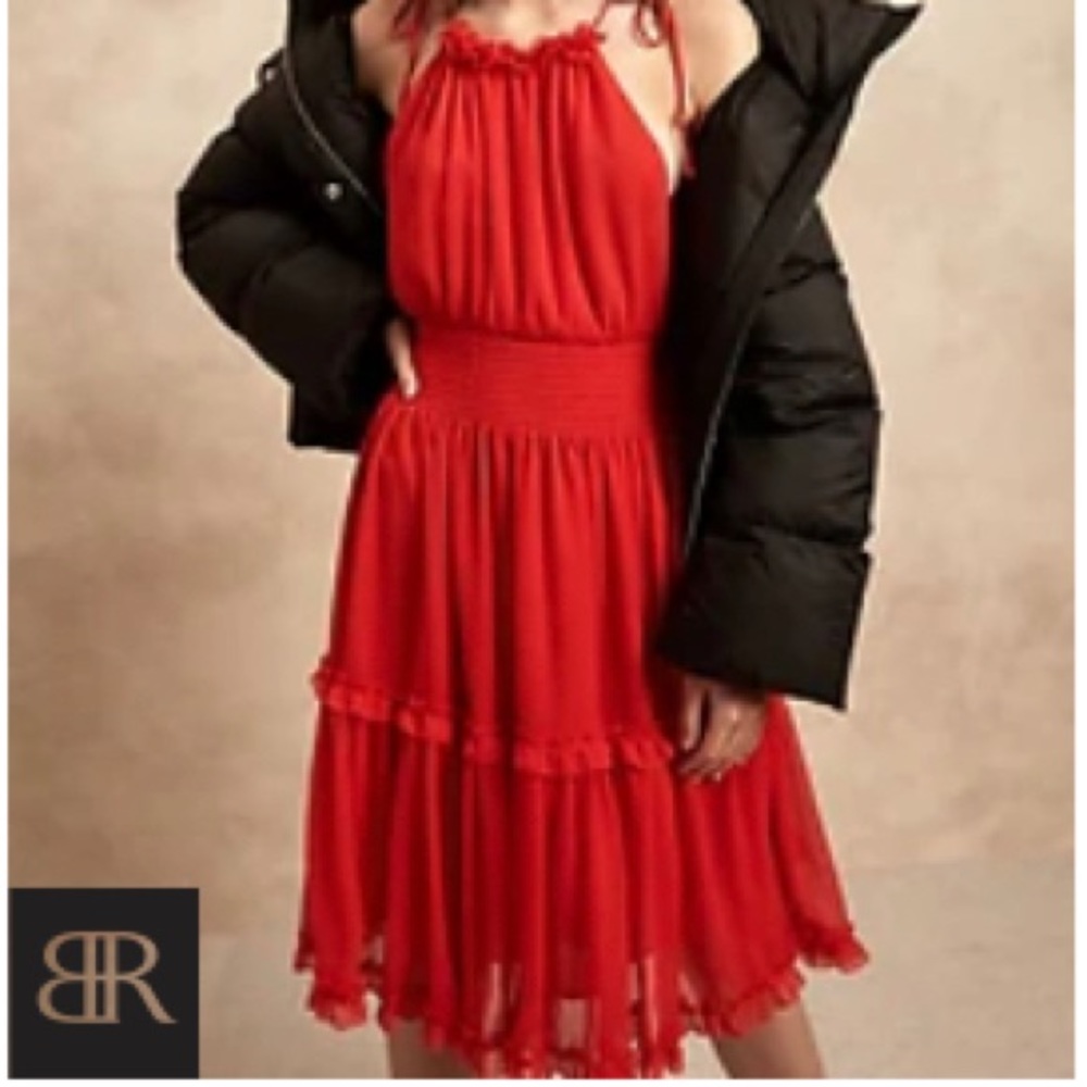 BNWT Red Halter Mini-Dress by Banana Republic